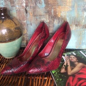 Massimo faux snake heels - Burgundy